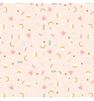 Tela de encuadernar Wilma Moon Abstract rosa
