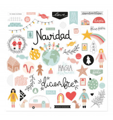 Chipboard 12"x12" Diciembre de Mintopía