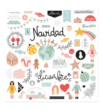 Chipboard 12"x12" Diciembre de Mintopía