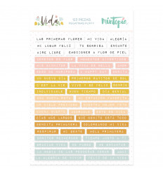 Pegatinas puffy frases Vida de Mintopia