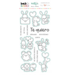 Sello y troquel coordinado Te quiero Back to Basics