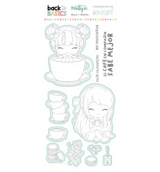 Sello y troquel coordinado Café Back to Basics