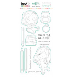 Sello y troquel coordinado Vuelta al cole Back to Basics