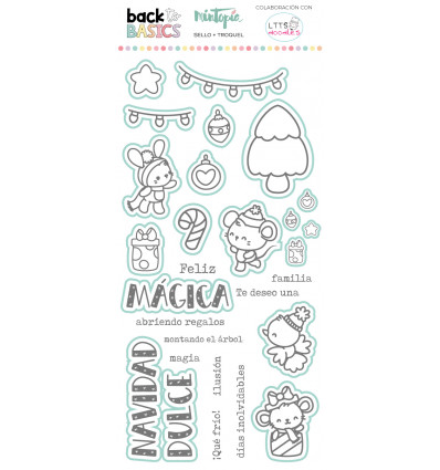Sello y troquel coordinado Dulce Navidad Back to Basics