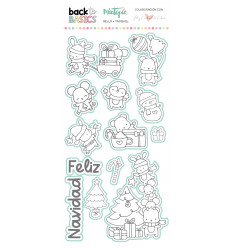 Sello y troquel coordinado Feliz Navidad Back to Basics