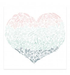 Acetato 12"x12" Corazón de flores Bonita