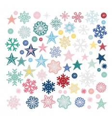 Die cuts copos de nieve con foil Cuento de invierno (5 unidades)