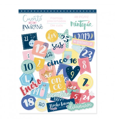 Die cuts Números de adviento con foil Cuento de invierno (5 unidades)