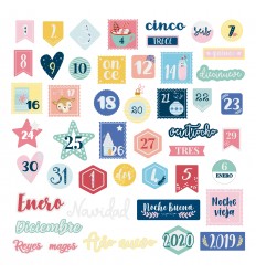 Die cuts Números de adviento con foil Cuento de invierno (5 unidades)