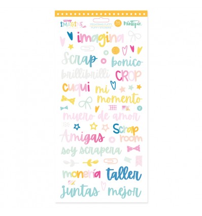 Pegatinas puffy de palabras Imagine