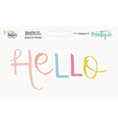 Palabra de metacrilato Hello