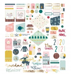 Die cuts Muérdago tags y palabras con foil