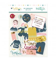 Die cuts Muérdago tags y palabras con foil