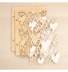 Álbum shaker Kimidori Colors Corazones Madera